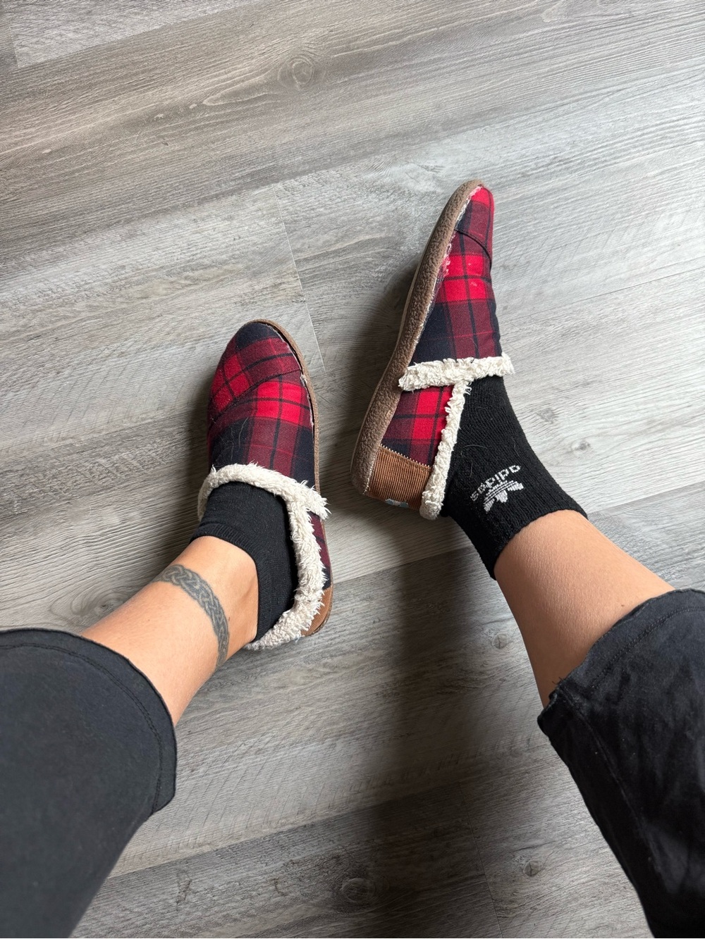 Mismatched Adidas Plain Black Socks Gym Workout Used Hiking Athleisure